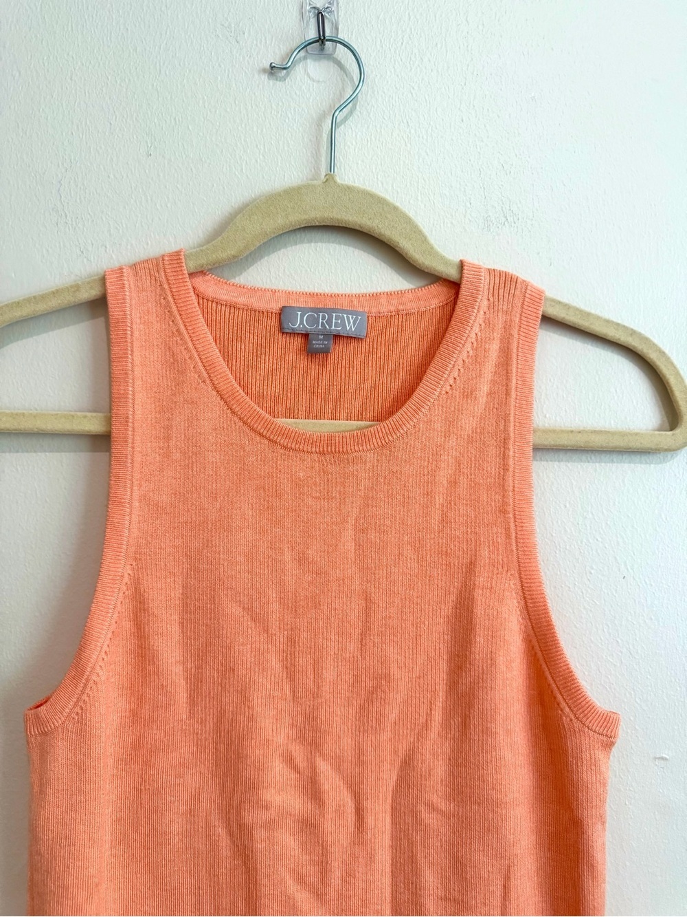 J.Crew Sweater Tank Orange Ribbed Silk Blend Style Preppy Summer Size M - Picture 4 of 9